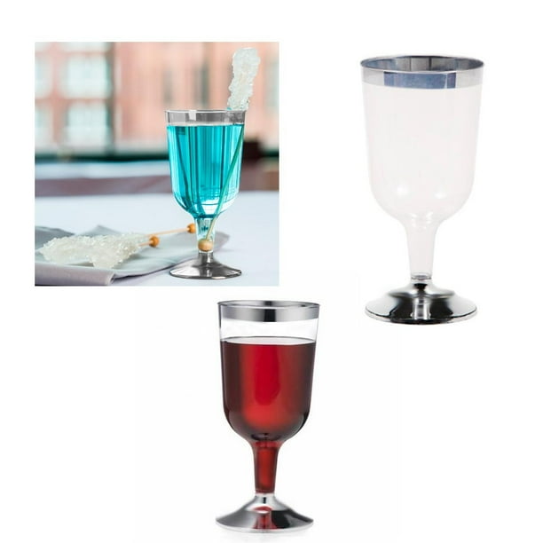 48 Pc Bulk Disposable Plastic Champagne Flutes Wedding Wine Cups Silver Rim Base Com 48 Pc Bulk Disposable Plastic Champagne, Glass Champagne Flutes Bulk