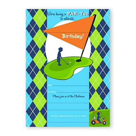 golf party invitations - 10 invitations 10 envelopes