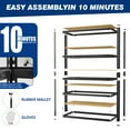 thumbnail image 2 of VDEVY 2025LBS Storage Shelves 5 Tier Heavy Duty Garage Shelving Adjustable Metal Shelving Unit Garage Shelves for Basement, Kitchen, Warehouse,72" H x 36" W x 16" D, 2 of 10