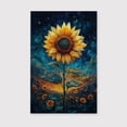 thumbnail image 2 of Sunflower Flower Canvas Wall Art 8x12 inches - Rustic Sunflower Flower Watercolor Wall Art Canvas Botanical Painting for Bedroom Decor, 2 of 5