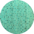 thumbnail image 1 of Ahgly Company Indoor Round Abstract Turquoise Blue Modern Area Rugs, 3' Round, 1 of 4