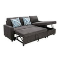 thumbnail image 5 of Ainehome Dark Brown Linen Reversible Sleeper Sectional Sofa with Storage Chaise, 5 of 8