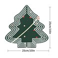 thumbnail image 4 of Stylish Metal Hanging Christmas Tree Wind Spinner - Festive Dark Green Design with White Lines & Colorful Baubles for Garden Decor, 4 of 4