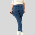 thumbnail image 2 of YDFCWXW Women's High Stretch Pants, Pocket Tight Fit, Fitness Casual Comfort Jeans Sky Blue, XL, 2 of 9