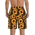 thumbnail image 3 of Yiaed Red Black Plaid Sunflower Print Men's Swim Trunks with Lining Quick Dry Sports Shorts Beach Shorts Boardshorts-X-Large, 3 of 5
