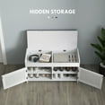 Shoe Bench, Modern Entryway Bench with Cushion and Hidden
