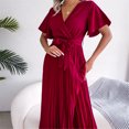 thumbnail image 1 of Vestido De Mujer Primavera Verano Vestidos casuales Cinturón Vestido femenino Suave para cóctel (Rojo XL) Cgtredaw Para estrenar, 1 of 1