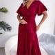 thumbnail image 1 of Vestido De Mujer Primavera Verano Vestidos Casuales Cinturón Vestido Femenino Suave para Cóctel (Rojo M) Cgtredaw Para estrenar, 1 of 1