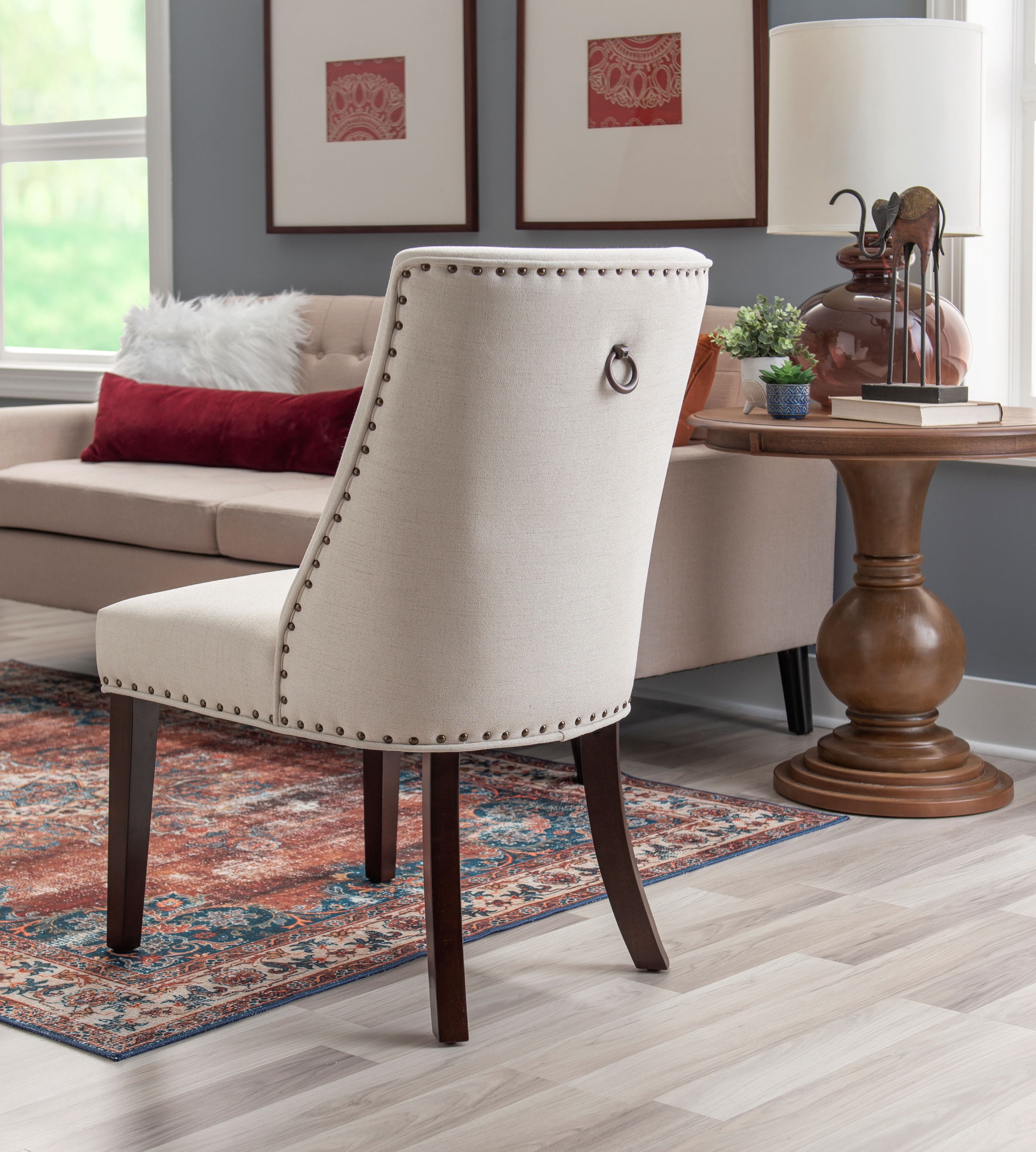Powell Augusta Upholstered Dining Chair, Set of 2, Espresso and Natural