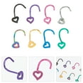 thumbnail image 3 of 8 Pcs Anneaux de Nez en Acier Inoxydable en Forme de Cœur en Forme de L Bijoux, 3 of 6
