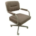 thumbnail image 3 of Tobias Designs 38" Swivel Metal & Fabric Dining Chair in White and Charcoal, 3 of 5