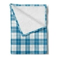 thumbnail image 2 of Blue and White Soft Flannel Fleece Blanket, Tartan Classic Abstract Checkered Traditional Scottish Geometric Squares, Cozy Plush for Indoor and Outdoor Use, 50" x 70", Blue and White, by Ambesonne, 2 of 5