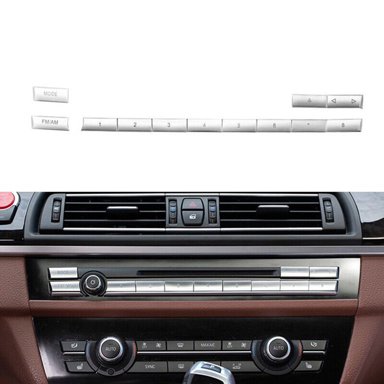For BMW 5 6 7 Series 5GT F10 Chrome 12pcs Center CD MODE FM/AM 