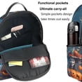 thumbnail image 5 of Lsque Modern Style Pumpkin Witch Pattern Backpack – School Travel Canvas Daypack with Ergonomic Padded Straps, Multiple Compartments & Leather Handle, 5 of 5