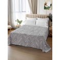 thumbnail image 2 of Twin Flat Sheet 66"x96", White Black Stripe Soft Lightweight Bedding Flat Sheets Only, Modern Abstract Art Moire Striped Brushed Microfiber Top Bed Sheet, Breathable StainResistant Bedsheets, 2 of 9