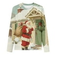 thumbnail image 3 of Uootdi Oversized Ugly Christmas Long Sleeve Sweatshirt for Women Xmas Graphic Fleece Pullover Santa Blouse Tops Warm Winte Gift r Outfits, 3 of 5