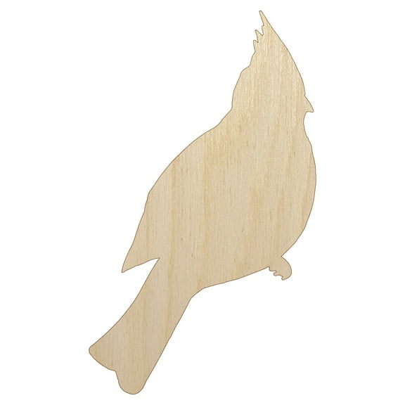 Cardinal Bird Solid Wood Shape Unfinished Piece Cutout Craft DIY Projects - 4.70 Inch Size - 1/8 Inch Thick