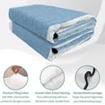 thumbnail image 4 of Quilts Queen Size, Vintage Sky Blue Striped Soft Comforter Bedding Set for Bed, Farmhouse Modern Stripes Boho Texture Lightweight Quilted Bedspread with Pillow Cover(2 Pieces) All Season, 90x96 Inch, 4 of 9