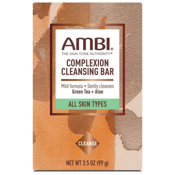 AMBI Complexion Cleansing Bar Soap, Green Tea and Aloe, 3.5 oz
