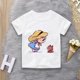 thumbnail image 3 of Ropa de verano unisex para niños, camiseta de princesa con bonitos dibujos animados para niño y niña, estética divertida, cuello redondo, manga corta blanca, 3 of 5