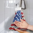 thumbnail image 2 of ZIATUBLE American Flag Hand Towels with Loop Soft Dish Towels for Kitchen Drying Absorbent Kitchen Hanging Towels for 4th of July Easy to Clean Hand Towels for Bathroom Decoration, 2 of 7