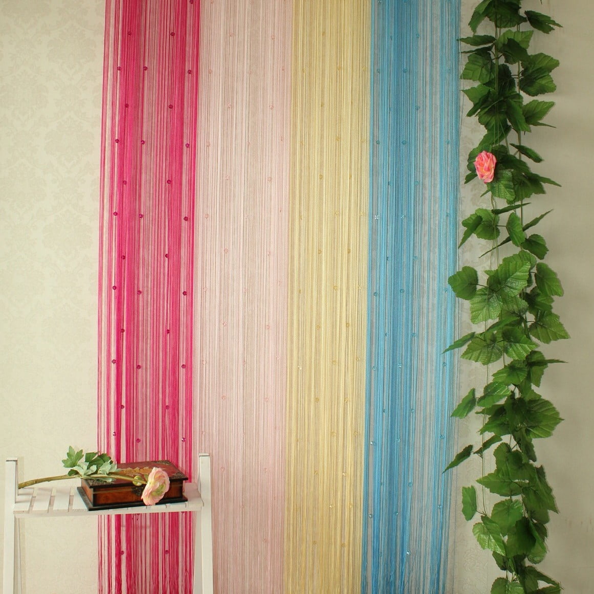 Beaded String Curtain Room Divider Window Door Curtain- coffee