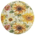 thumbnail image 3 of Floral Colorful Flower Soft Bedroom Round Area Rug, Washable Cute Nursery Circle Throw Mat, Non-Slip Contemporary Small Low Pile Floor Carpet for Dorm Bedside, 3 of 6