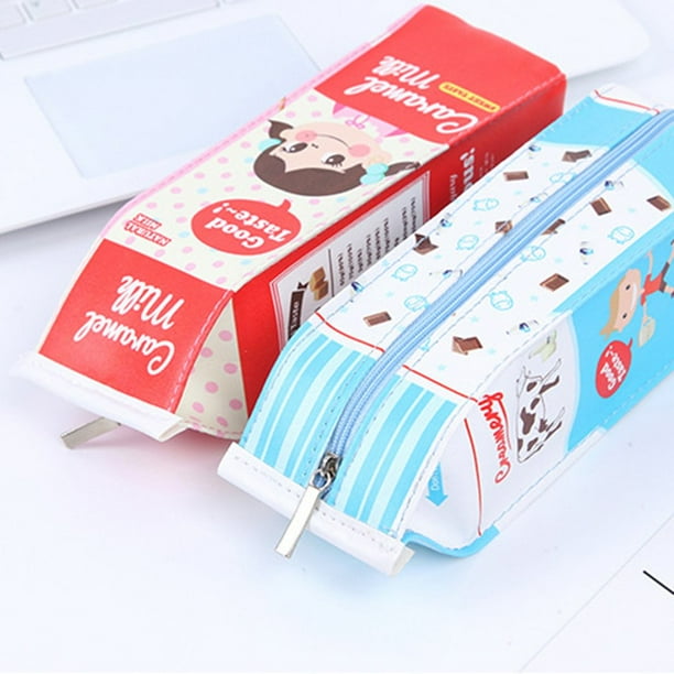 Cute Milk Bottle Pencil Case Waterproof PU Material Pen Bag