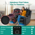 thumbnail image 4 of Home Theater Seating, Gaming Chairs for Adults, Wireless Charging Movie Theater Chairs, Power Recline Loveseat with 6 Cup holders and Tray, Powerful in-Built Speaker, USB Ports, Air Leather – Black, 4 of 12