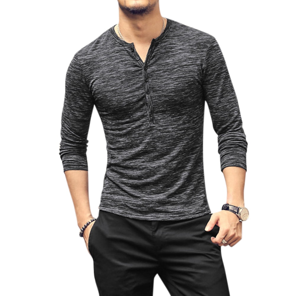 SportsX Mens Slim Casual Irregular Bright Color Long Sleeve Top Shirt