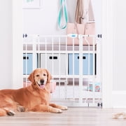 Carlson Pet Gate, Extra Wide Walk-Through, Small Pet Door Included, Adjustable, Durable, Metal, White, Fits Openings 29"-36.5" Wide