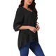 thumbnail image 4 of BLUSA MESH DE MANGA 3/4 CON V EN CUELLO Y MANGAS DE CAMPANA PARA MUJER INSPIRADA EN CHIC, TOPS ALTO-BAJO, HEM DESIGUAL, BLUSA CASUAL S NEGRO, 4 of 5