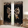 thumbnail image 2 of Homewish Cartoon Leopard Print Bowknot Curtains Pack of 2 (42x84 Each) for Female Men Adults,Animal Cheetah Print Curtains Blackout,Dreamy Princess Bedroom Curtains,Breathable Home Decor, 2 of 6