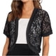 thumbnail image 2 of Xuyuer Women's Elegant Loose Fit Lace Cardigan Cover Up, Chic Shirts Style Summer Layer for Weddings, Beach and Date Night Outfits, 2 of 7