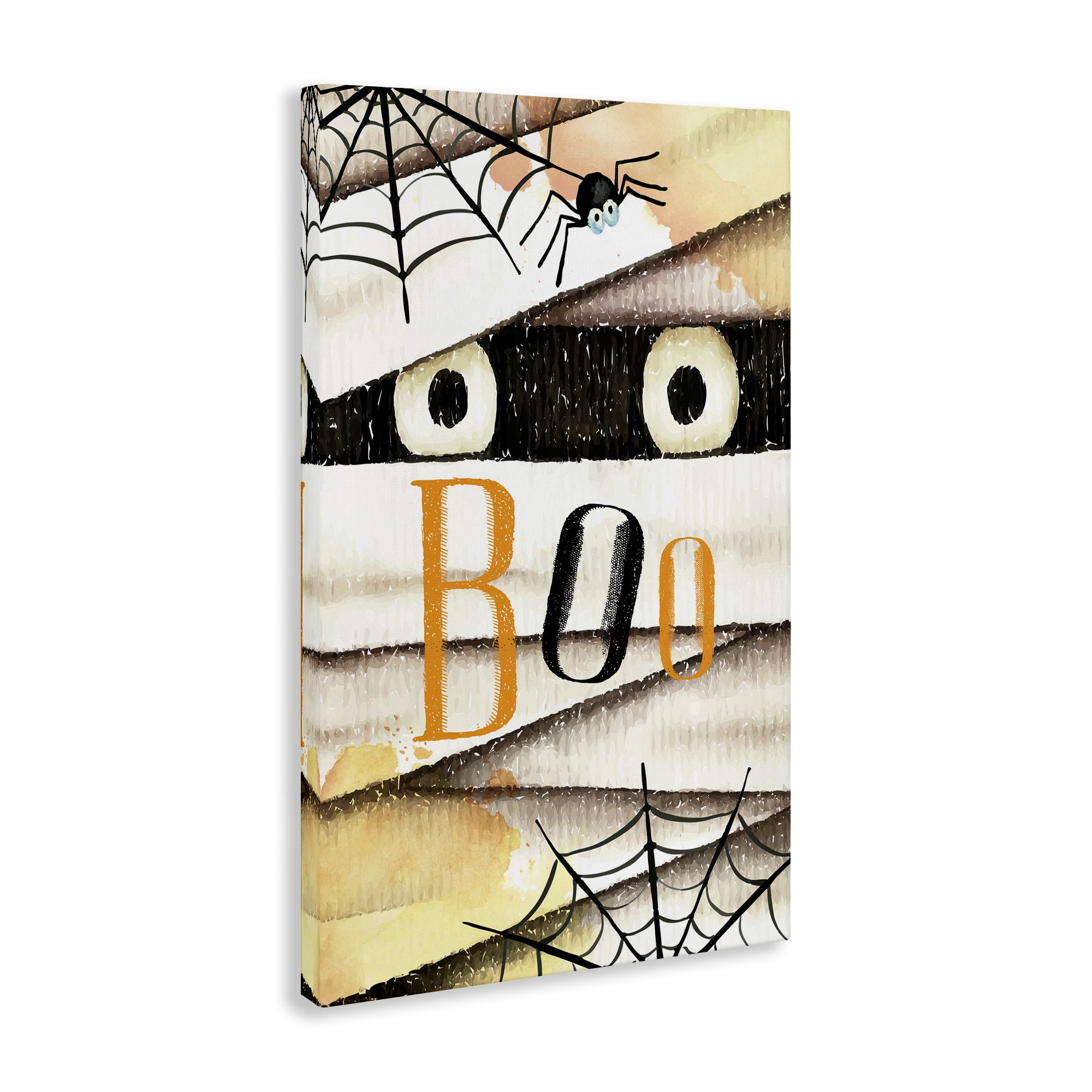 Stupell Industries Spooky Peeking Eyes Typography Painting Gallery Wrapped Canvas Art Print Wall Art, 20 x 30