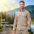 thumbnail image 5 of Zehisen Men's Fishing Shirt Long Sleeve UPF 50+ Sun Protection Quick Dry Cooling Shirt for Hiking Camping Safari Outdoor Travel Khaki L, 5 of 7