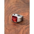 thumbnail image 4 of ChainsProMax Bright Stone Vibrant Square Signet Rings for Men, Stainless Steel/Gold Plated/Black, 4 of 10