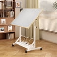 thumbnail image 6 of S-HOME 360 Degree Adjustable 35 Inch White Puzzle Table with Protective Cover and Drawers, Wheels Multi-Purpose Design for Family Fun, 6 of 19