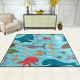 thumbnail image 3 of SKYSONIC Lightweight Carpet Mats Area Soft Rugs Floor Mat Rug Home Decoration for Kids Room Living Room 63 x 48 inches Sea Creatures On Blue Waves, 3 of 6