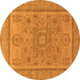 thumbnail image 1 of Ahgly Company Indoor Round Abstract Orange Modern Area Rugs, 3' Round, 1 of 4