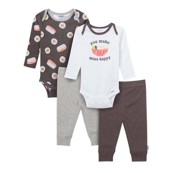 Onesies Brand Baby Neutral 4pc Outfit Set, Sizes (Newborn - 12 Months)