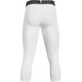 thumbnail image 5 of Under Armour Men's Armour Heatgear 3/4 Leggings, White 100/Black, Small, 5 of 7