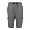 thumbnail image 3 of 50% Off Clear! asdoklhq Mens Shorts Athletic Solid Lace Up And Elastic Waist Closure Knee Length Pocket Cargo Shorts, 3 of 4
