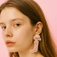 thumbnail image 4 of Pink Night Boot Earrings, 4 of 5