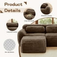 thumbnail image 3 of Homefun Modular Sectional Sofa Soft And Fluffy Plush Fabric With Ottoman No Assembly Buckle Connection Home Theater,Chocolate, 3 of 12