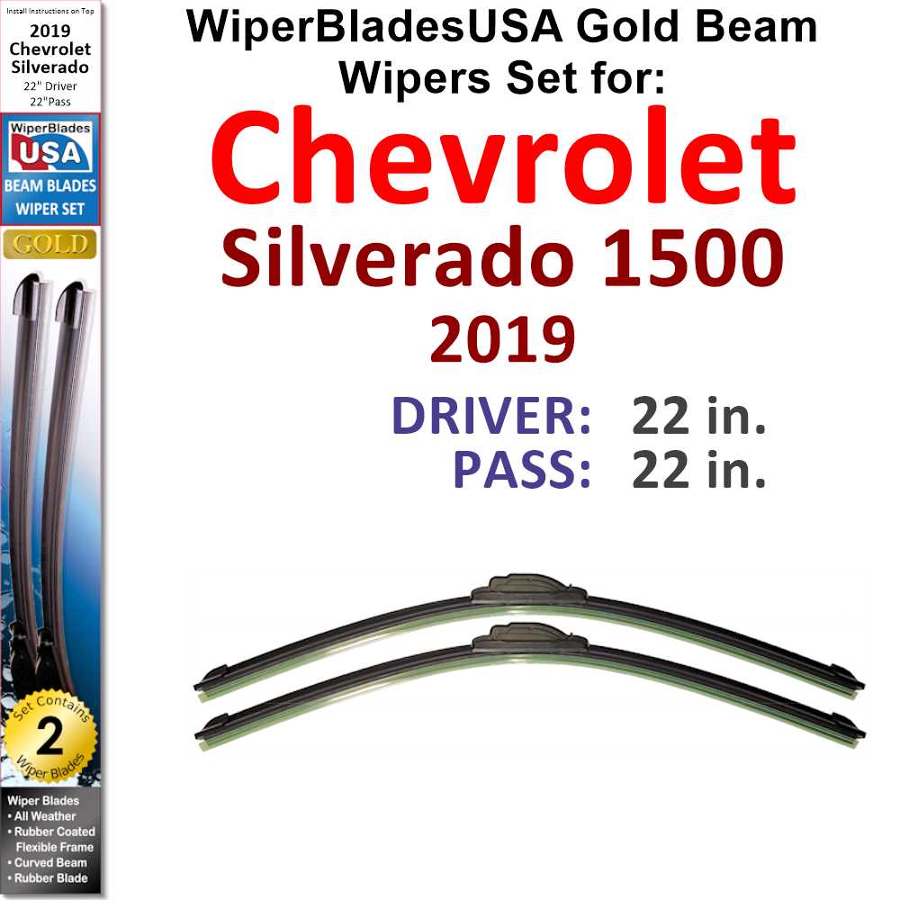 2019 Chevrolet Silverado 1500 Beam Wiper Blades Wipers WBUSA (Set of 2