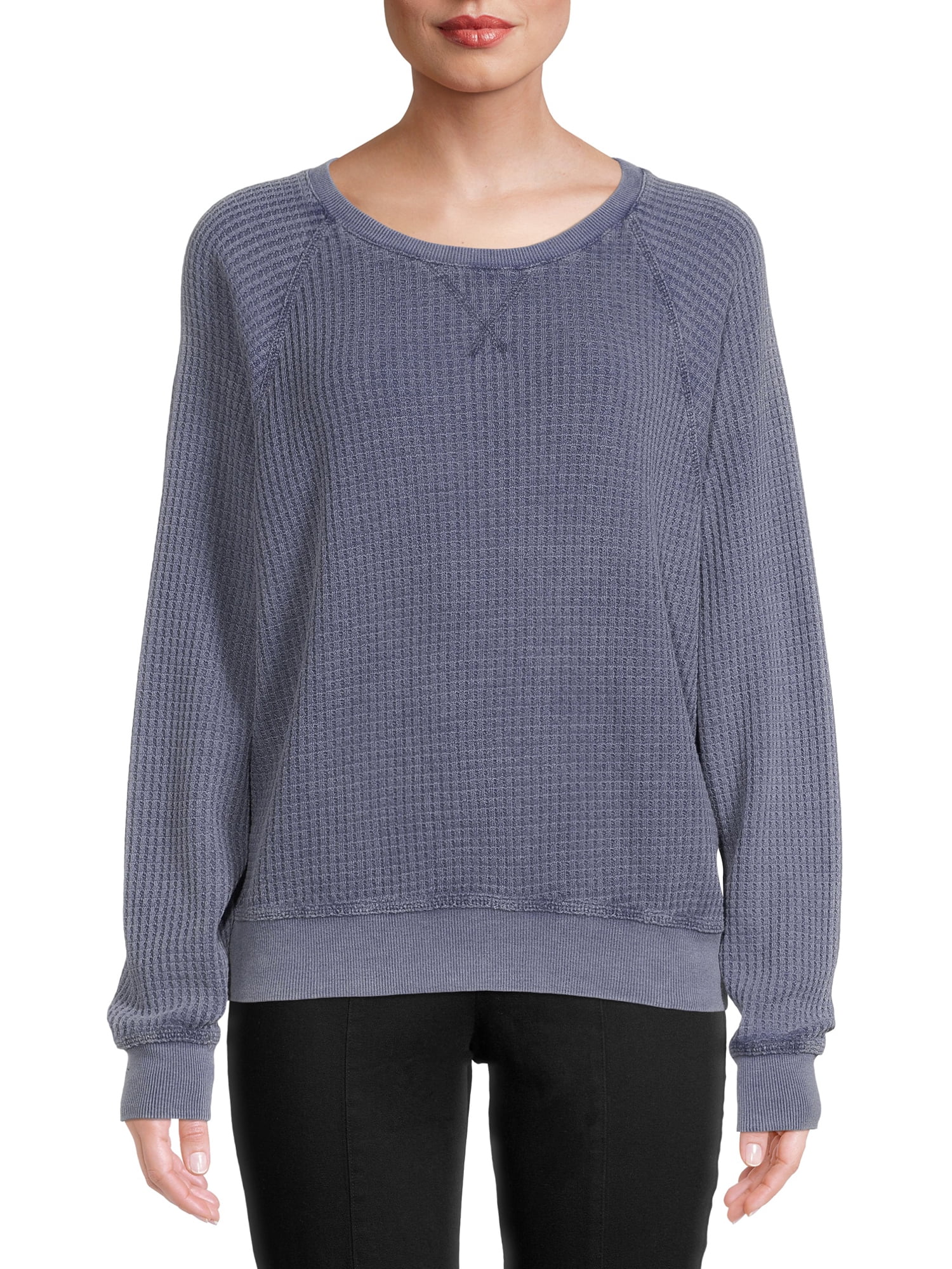 Time and Tru Women's Waffle Knit Pullover