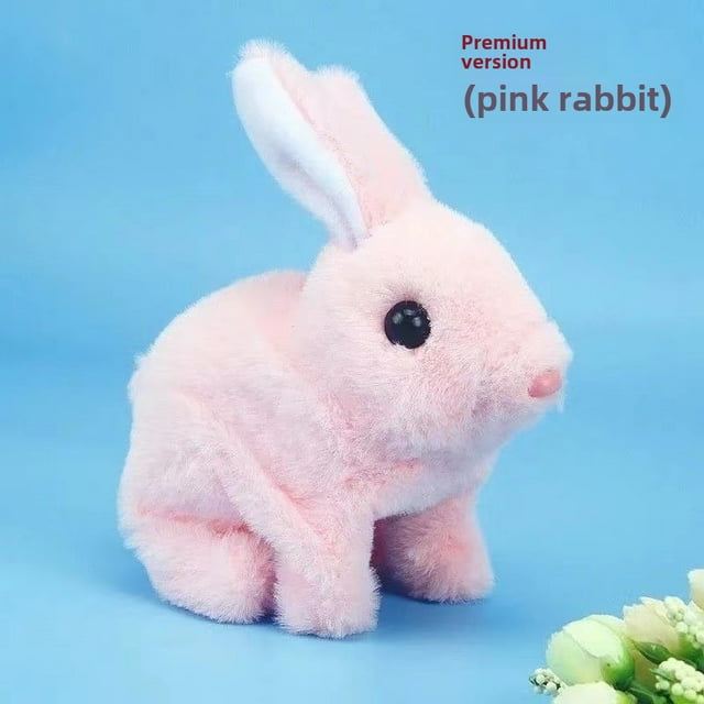 Cute Pink Electronic Rabbit Plush Toy - Interactive Walking, Ear-Shaking & Sound-Making Pet for Kids 4-6, Soft Cuddly Stuffed Animal, Low-Maintenance Electronic Pet, Perfect Birthday Gift for Girls,