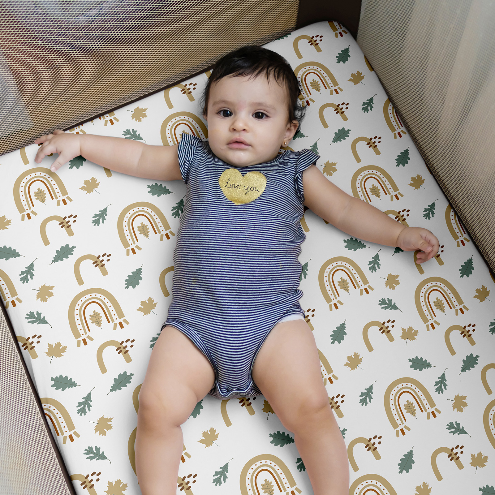 Gllquen Baby Mini Crib Pack N Play Sheets 2-Pack, Autumn photo 3