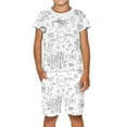 thumbnail image 4 of Tisuna 2 Pieces Easter Outfits Set For Boys Girls Child Diy Print Short Sleeve Crew Neck Pajamas Breathable Soft Kids Summer Matching Set White Size 3-4 Years, 4 of 4